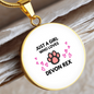Girl Devon Rex Cat White Circle Necklace Stainless Steel or 18k Gold 18-22-Express Your Love Gifts