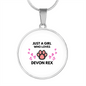 Girl Devon Rex Cat White Circle Necklace Stainless Steel or 18k Gold 18-22-Express Your Love Gifts
