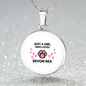 Girl Devon Rex Cat White Circle Necklace Stainless Steel or 18k Gold 18-22-Express Your Love Gifts