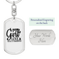 Girl In Love With A Fisherman Fishing Keychain Stainless Steel or 18k Gold Dog Tag Keyring-Express Your Love Gifts