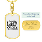 Girl In Love With A Fisherman Fishing Keychain Stainless Steel or 18k Gold Dog Tag Keyring-Express Your Love Gifts