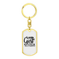 Girl In Love With A Fisherman Fishing Keychain Stainless Steel or 18k Gold Dog Tag Keyring-Express Your Love Gifts
