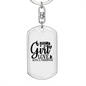Girl In Love With A Fisherman Fishing Keychain Stainless Steel or 18k Gold Dog Tag Keyring-Express Your Love Gifts