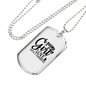 Girl In Love With A Fisherman Fishing Necklace Stainless Steel or 18k Gold Dog Tag 24" Chain-Express Your Love Gifts