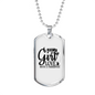 Girl In Love With A Fisherman Fishing Necklace Stainless Steel or 18k Gold Dog Tag 24" Chain-Express Your Love Gifts