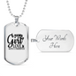 Girl In Love With A Fisherman Fishing Necklace Stainless Steel or 18k Gold Dog Tag 24" Chain-Express Your Love Gifts