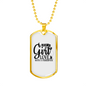 Girl In Love With A Fisherman Fishing Necklace Stainless Steel or 18k Gold Dog Tag 24" Chain-Express Your Love Gifts