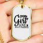 Girl In Love With A Fisherman Fishing Necklace Stainless Steel or 18k Gold Dog Tag 24" Chain-Express Your Love Gifts