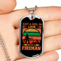 Girl Loves A Fireman Firefighter Gift Stainless Steel or 18k Gold Dog Tag 24" Chain-Express Your Love Gifts