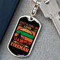 Girl Loves A Fireman Firefighter Keychain Stainless Steel or 18k Gold Dog Tag Keyring-Express Your Love Gifts