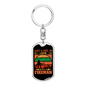 Girl Loves A Fireman Firefighter Keychain Stainless Steel or 18k Gold Dog Tag Keyring-Express Your Love Gifts
