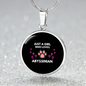 Girl Loves Abyssinian Cat Circle Necklace Stainless Steel or 18k Gold 18-22"-Express Your Love Gifts