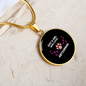 Girl Loves Abyssinian Cat Circle Necklace Stainless Steel or 18k Gold 18-22"-Express Your Love Gifts