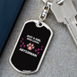 Girl Loves Abyssinian Cat White Keychain Stainless Steel or 18k Gold Dog Tag Keyring-Express Your Love Gifts