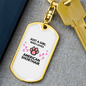 Girl Loves American Shorthair Cat Keychain Stainless Steel or 18k Gold Dog Tag Keyring-Express Your Love Gifts