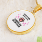 Girl loves American Shorthair Cat White Circle Necklace Stainless Steel or 18k Gold 18-22-Express Your Love Gifts
