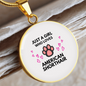 Girl loves American Shorthair Cat White Circle Necklace Stainless Steel or 18k Gold 18-22-Express Your Love Gifts