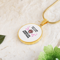 Girl loves American Shorthair Cat White Circle Necklace Stainless Steel or 18k Gold 18-22-Express Your Love Gifts
