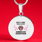 Girl loves American Shorthair Cat White Circle Necklace Stainless Steel or 18k Gold 18-22-Express Your Love Gifts