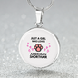 Girl loves American Shorthair Cat White Circle Necklace Stainless Steel or 18k Gold 18-22-Express Your Love Gifts