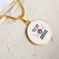 Girl loves American Shorthair Cat White Circle Necklace Stainless Steel or 18k Gold 18-22-Express Your Love Gifts