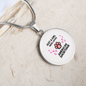 Girl loves American Shorthair Cat White Circle Necklace Stainless Steel or 18k Gold 18-22-Express Your Love Gifts