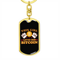 Girl Loves Bitcoin Crypto Keychain Stainless Steel or 18k Gold Dog Tag Keyring-Express Your Love Gifts