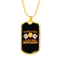 Girl Loves Bitcoin Crypto Necklace Stainless Steel or 18k Gold Dog Tag 24" Chain-Express Your Love Gifts
