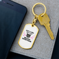 Girl Loves British Cat Shorthair Keychain Stainless Steel or 18k Gold Dog Tag Keyring-Express Your Love Gifts