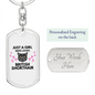 Girl Loves British Cat Shorthair Keychain Stainless Steel or 18k Gold Dog Tag Keyring-Express Your Love Gifts