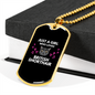 Girl Loves British ShortHair Cat Black Necklace Stainless Steel or 18k Gold Dog Tag 24-Express Your Love Gifts