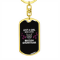 Girl Loves British Shorthair Cat Keychain Stainless Steel or 18k Gold Dog Tag Keyring-Express Your Love Gifts