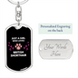 Girl Loves British Shorthair Cat Paw Keychain Stainless Steel or 18k Gold Dog Tag Keyring-Express Your Love Gifts