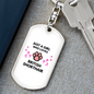 Girl Loves British Shorthair Cat Paw White Keychain Stainless Steel or 18k Gold Dog Tag Keyring-Express Your Love Gifts