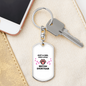 Girl Loves British Shorthair Cat Paw White Keychain Stainless Steel or 18k Gold Dog Tag Keyring-Express Your Love Gifts