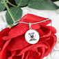 Girl Loves British Shorthair Cat White Circle Necklace Stainless Steel or 18k Gold 18-22-Express Your Love Gifts