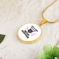 Girl Loves British Shorthair Cat White Circle Necklace Stainless Steel or 18k Gold 18-22-Express Your Love Gifts
