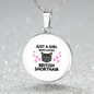 Girl Loves British Shorthair Cat White Circle Necklace Stainless Steel or 18k Gold 18-22-Express Your Love Gifts