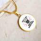 Girl Loves British Shorthair Cat White Circle Necklace Stainless Steel or 18k Gold 18-22-Express Your Love Gifts