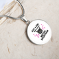 Girl Loves British Shorthair Cat White Circle Necklace Stainless Steel or 18k Gold 18-22-Express Your Love Gifts