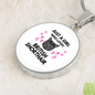 Girl Loves British Shorthair Cat White Circle Necklace Stainless Steel or 18k Gold 18-22-Express Your Love Gifts