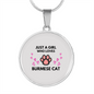 Girl Loves Burmese Cat Circle Necklace Stainless Steel or 18k Gold 18-22-Express Your Love Gifts