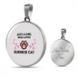 Girl Loves Burmese Cat Circle Necklace Stainless Steel or 18k Gold 18-22-Express Your Love Gifts