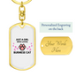 Girl Loves Burmese Cat White Keychain Stainless Steel or 18k Gold Dog Tag Keyring-Express Your Love Gifts