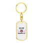 Girl Loves Burmese Cat White Keychain Stainless Steel or 18k Gold Dog Tag Keyring-Express Your Love Gifts