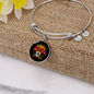 Girl Loves Cat And Math Bracelet Stainless Steel or 18k Gold Circle Bangle-Express Your Love Gifts