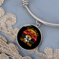 Girl Loves Cat And Math Bracelet Stainless Steel or 18k Gold Circle Bangle-Express Your Love Gifts