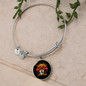 Girl Loves Cat And Math Bracelet Stainless Steel or 18k Gold Circle Bangle-Express Your Love Gifts