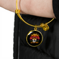 Girl Loves Cat And Math Bracelet Stainless Steel or 18k Gold Circle Bangle-Express Your Love Gifts