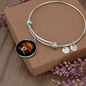 Girl Loves Cat And Math Bracelet Stainless Steel or 18k Gold Circle Bangle-Express Your Love Gifts